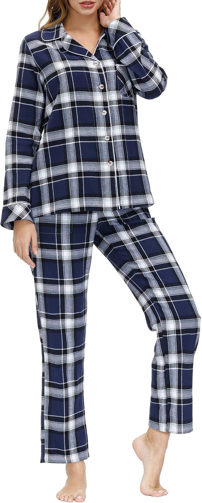 AIRIKE Women's Pajamas Set Long Sleeve Loungewear Two Piece Sleepwear Button Down Pj Set