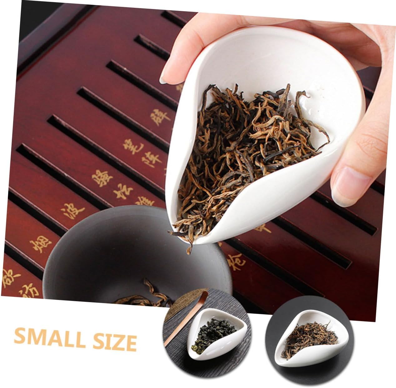 Ceramic Tea Leaf Vessel and Coffee Bean Display Plate Set Includes Loose Leaf Tea Spoon and Practical Design for and Coffee Lovers Dishwasher Safe Material Elegant White Finish
