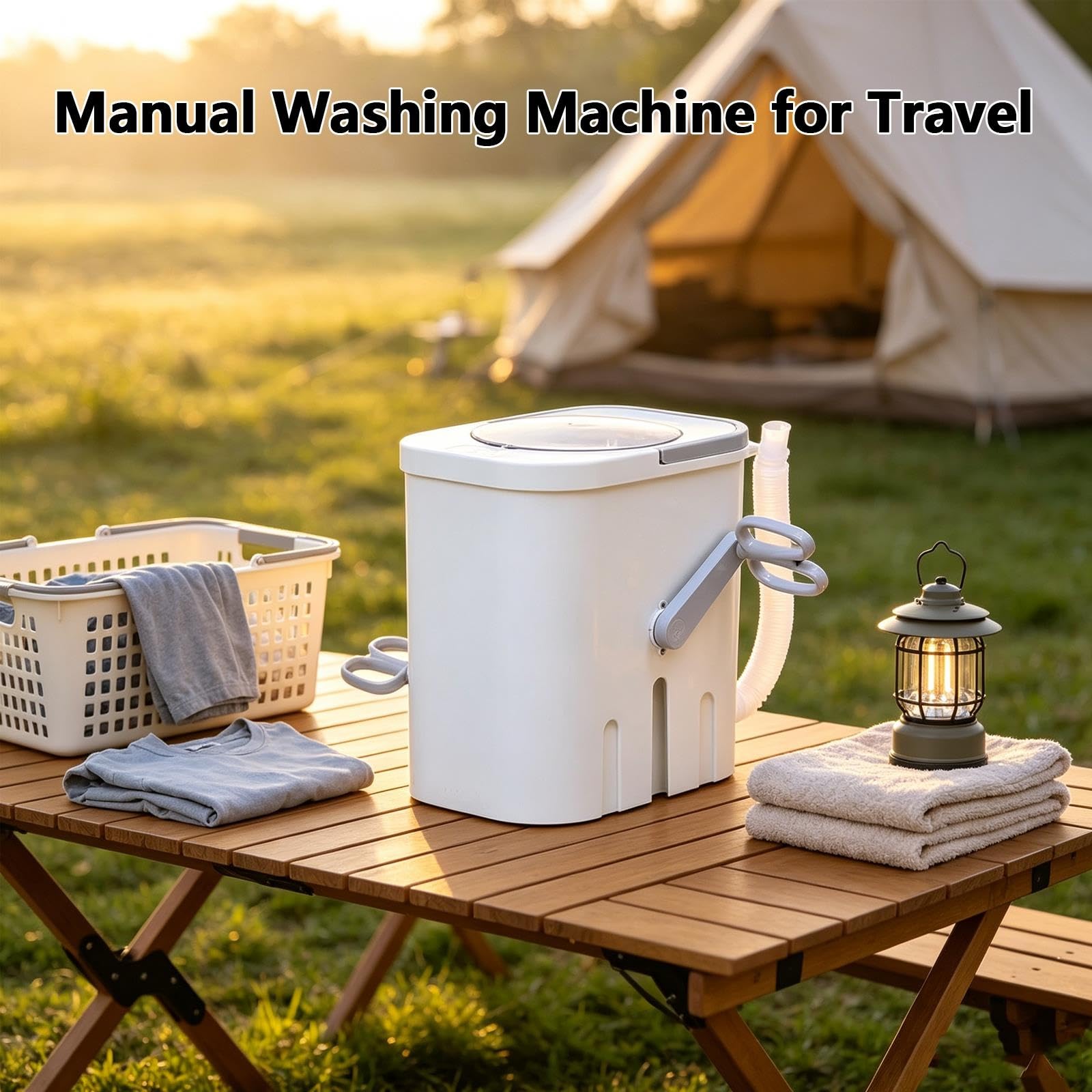 Mini Lavadora Portatil con Centrifugado Sin Electricidad Lavadora Camping