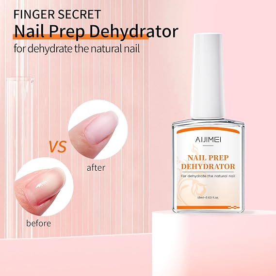 Nail Dehydrator Professional Acid Free Natural Prep Dehydrate Acrylic Supplies Nail Prep Dehydrator For Acrylic And Gel Polish (18ml/0.63fl.oz)