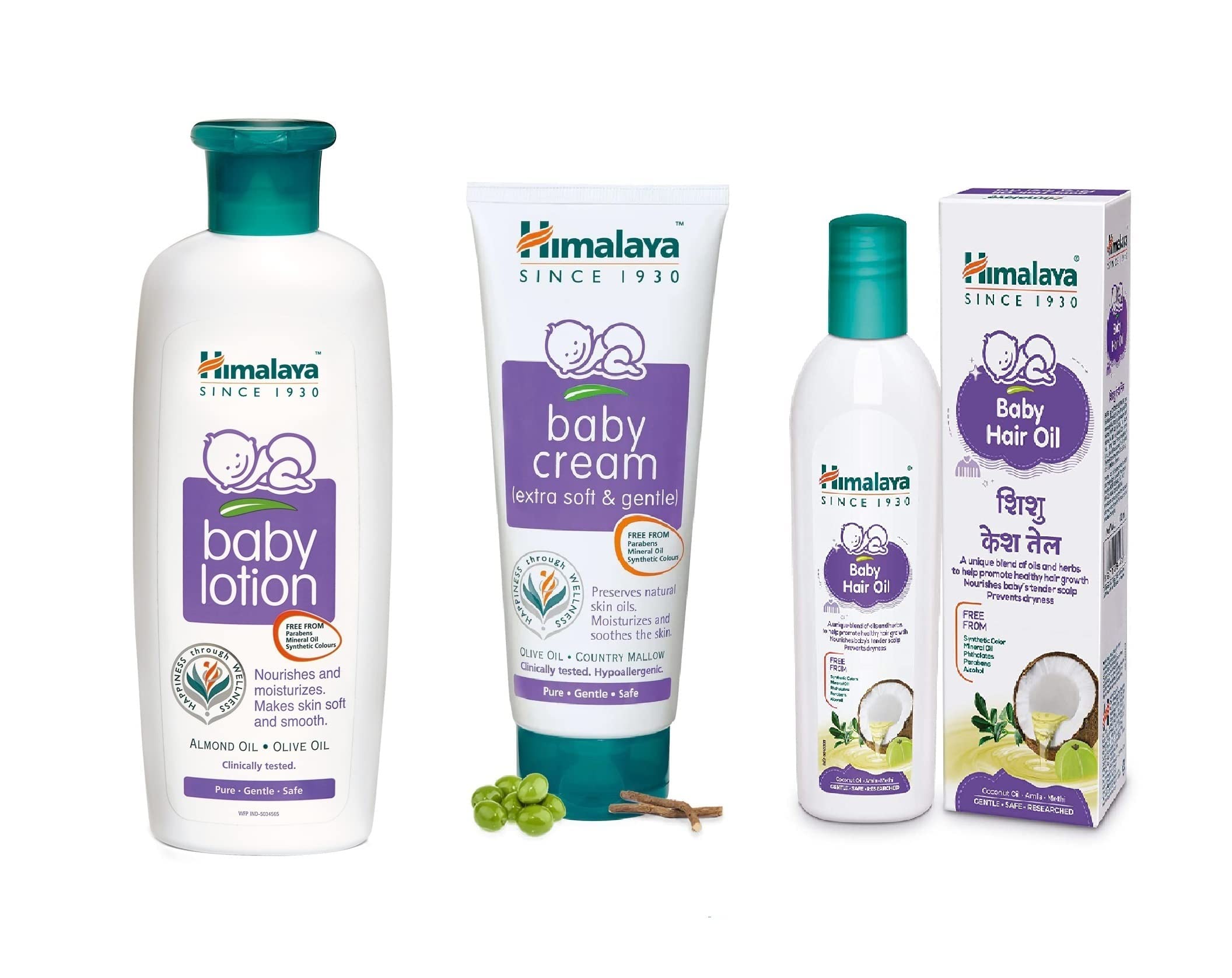 Himalaya Baby Lotion,Baby Cream and Baby Hair Oil,100ml (Pack of 3)-image-43