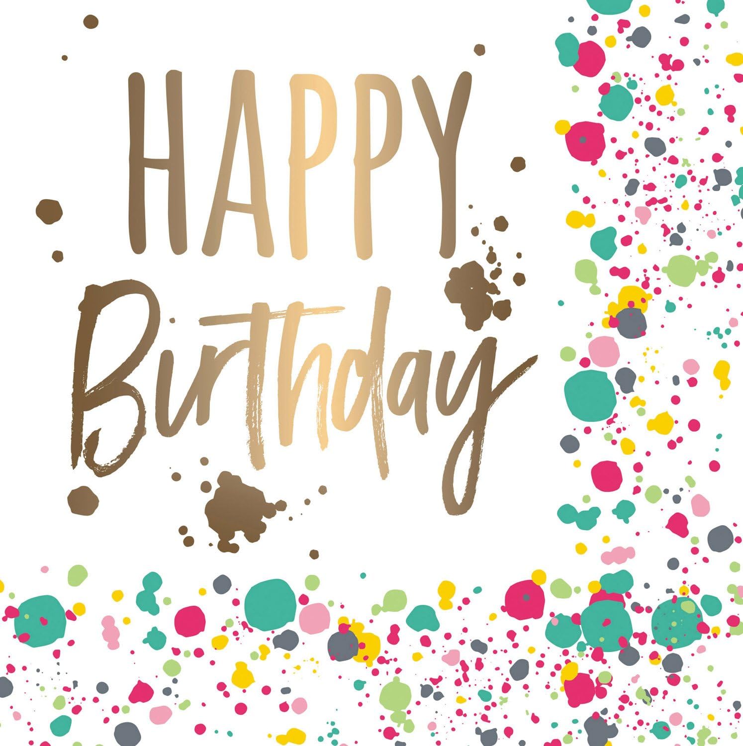 Amazon.com | Cypress Home Happy Birthday Paper Cocktail Napkin, 20 ...