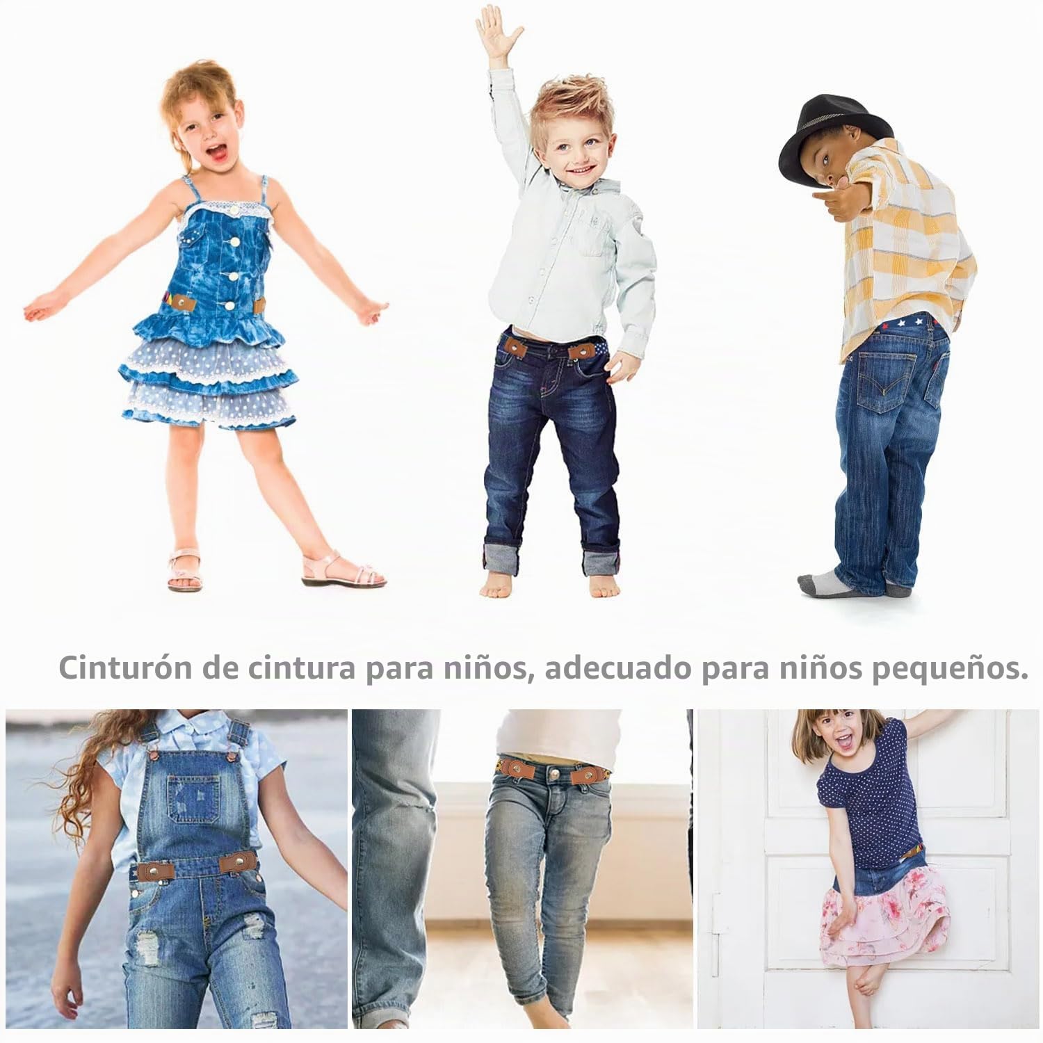 4 unidades Cinturón elástico ajustable sin hebilla cinturón invisible ajustable sin hebilla cinturón infantil sin hebilla para niños de 3 a 12 años