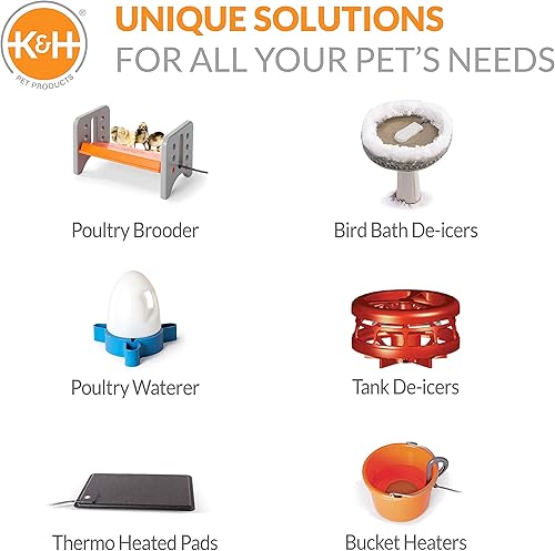 Miniatura 8 de K&H Pet Products Thermo - Plato de criador de pollo, calentador para pollitos, placa de cría de pollitos, alternativa segura a la lámpara de calor