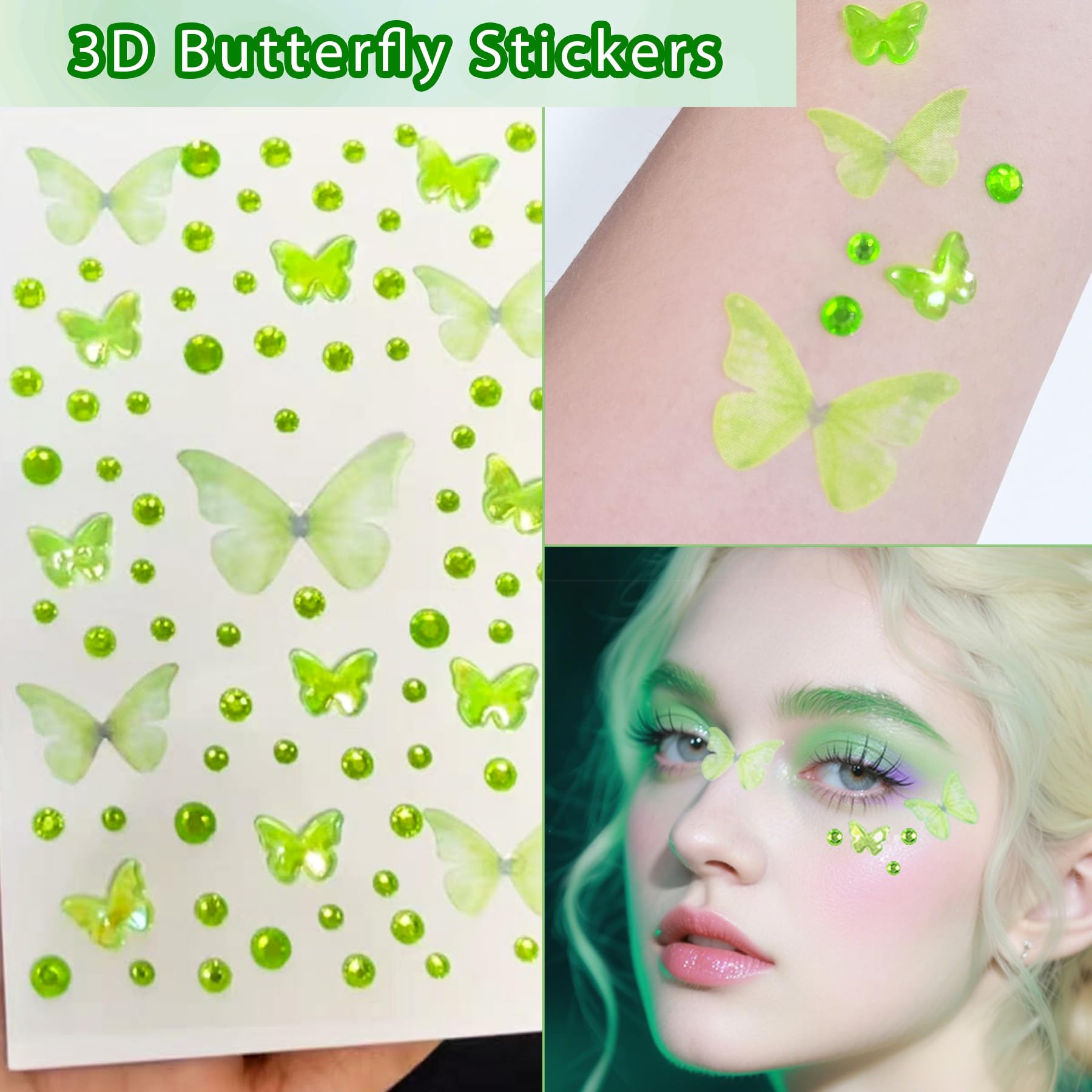 YeahBoom Children's fairy wings, butterfly wings with elf ears, fairy headband and star fairy wands, butterfly wings - Image 4