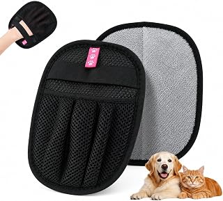 FurZap: (2 Pieces in 1 Pack) Thickened Electrostatic Pet Hair Removal Gloves; Reusable, Durable, Fit Your Hand Steady - Cleanning Tool for Furniture, Couch, Carpet, Coat and Car Seat. | collect dog hair