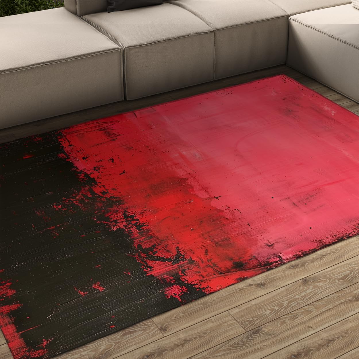 Tapis pour salon et chambre imprimé feuilles de saule marron 100x150cm lavable
