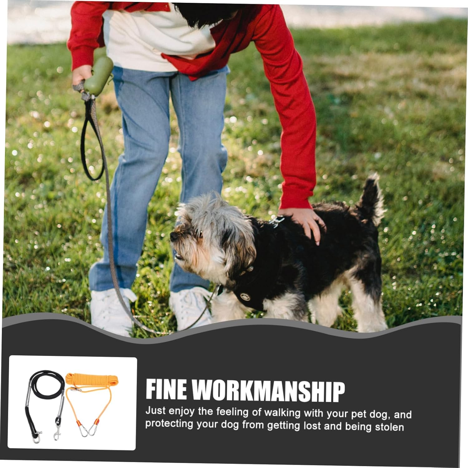 BESPORTBLE Dog Tie Out Cable Outdoor Dog Chain for Camping Walking Puppy Leash Nylon Camping Gear