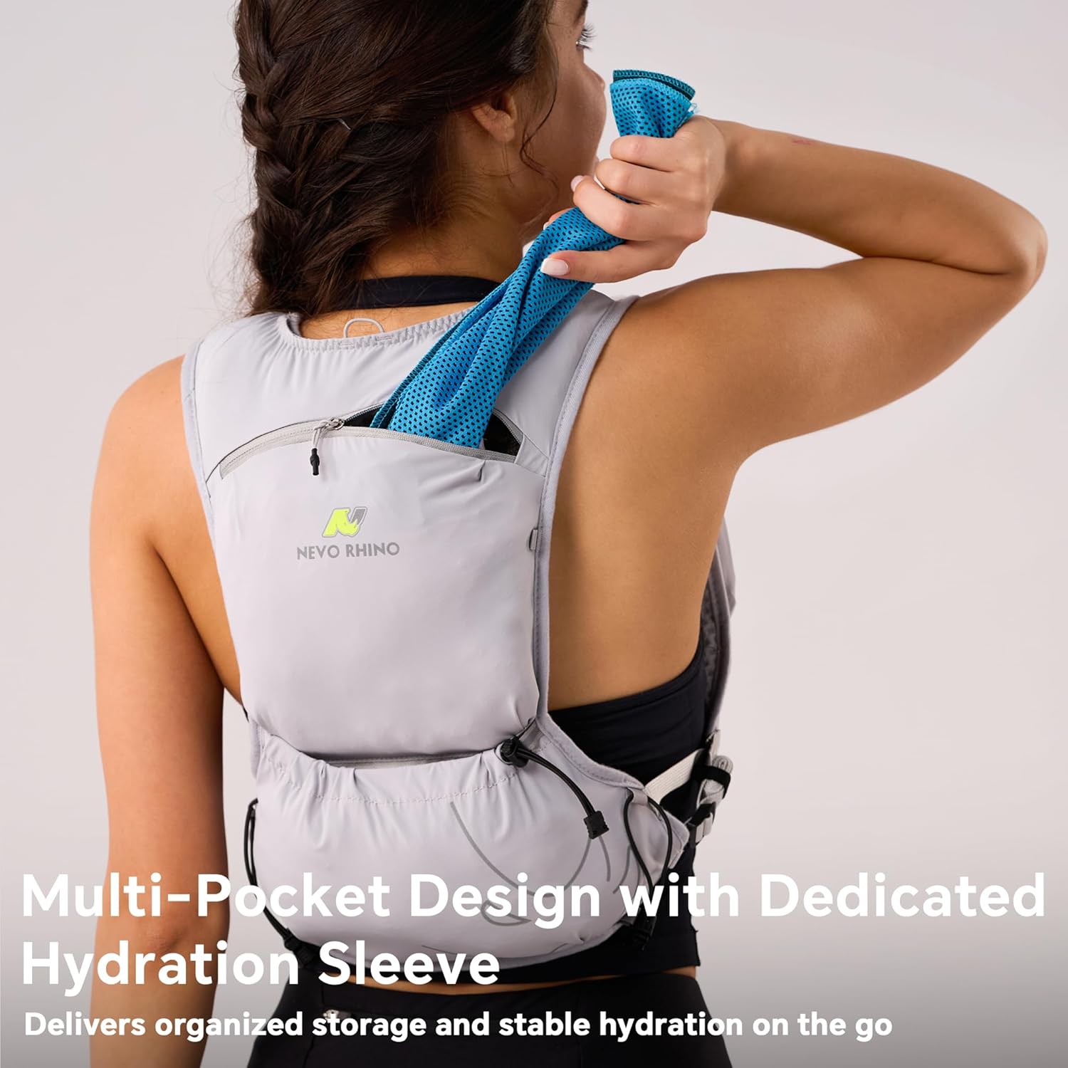 N NEVO RHINO Small Running Vest for Women, Lightweight Hydration Vest with Water Bladder 1.5 Liter, Hydration Backpack for Trial Hiking Cycling Jogging
