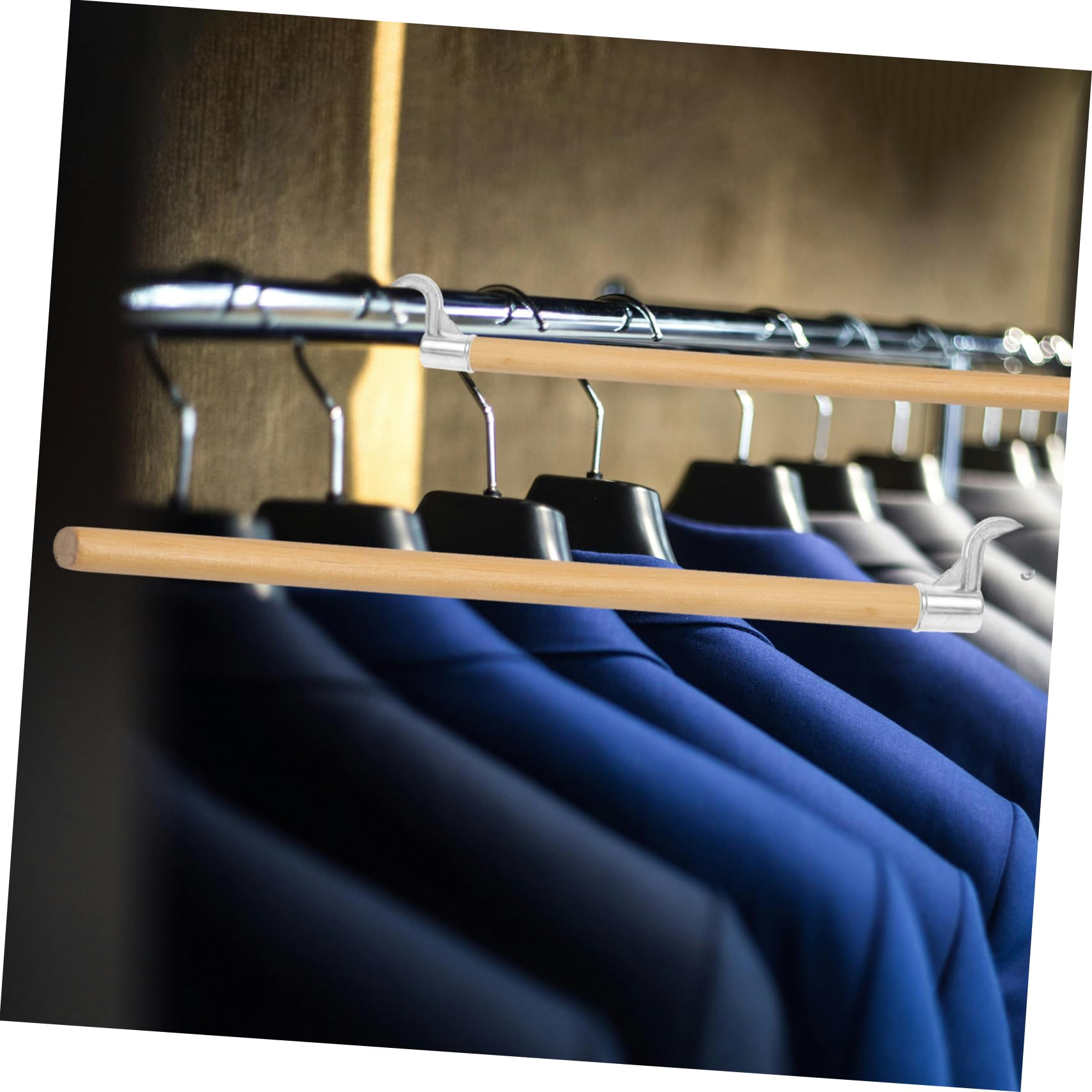 PRETYZOOM 4pcs Aluminum Alloy Closet Rod Holders No Drilling Towel Bar Brackets Heavy Duty Wardrobe Hooks for Easy Installation and Support