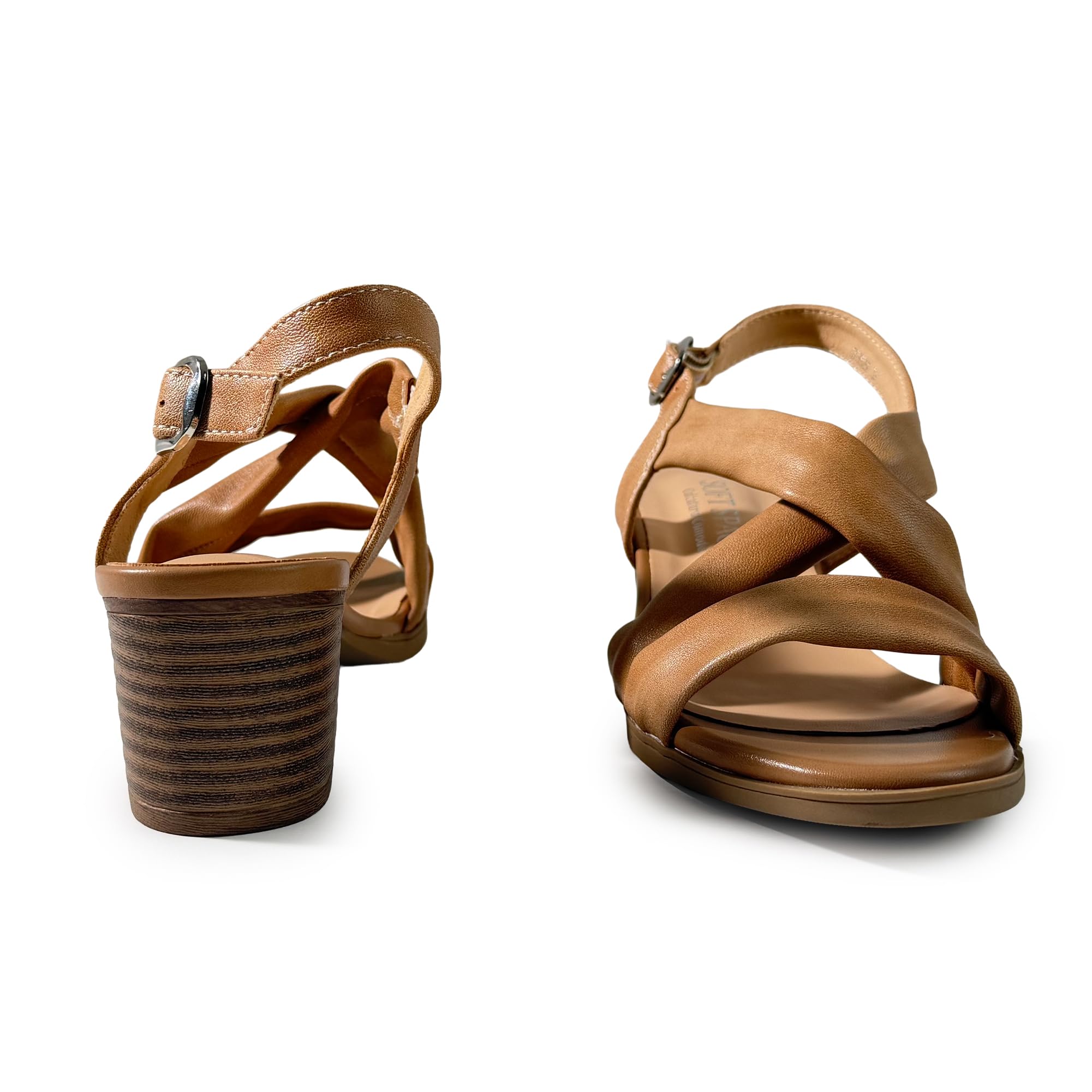 JOMIX Sandali Eleganti Donna con Tacco Largo Sandali Estivi con Fasce Incrociate e Cinturino Posteriore con Fibbia Scarpe Comode e Femminili per Ufficio Cerimonia e Tempo Libero