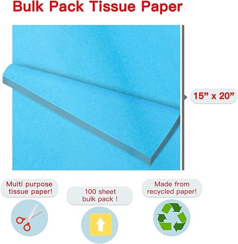 Miniatura 5 de RUSPEPA Papel de seda para envolver regalos, papel de seda para envoltura de regalo, manualidades de arte, bricolaje, bolsas de paquete, cumpleaños,