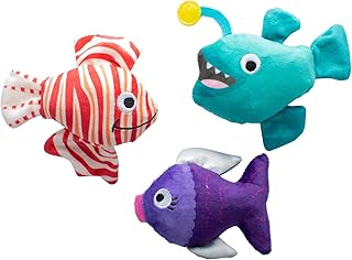 Fringe Studio Plush Dog Toy Set, Any Fin is Possible, Small 3 Piece Set, Pet Shop Collection (662084)