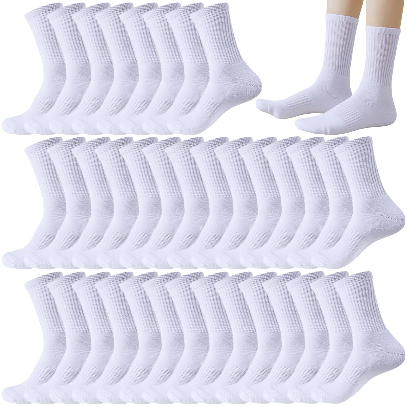 10/20 Pairs Crew Athletic Socks for Women Moisture Wicking Cushion Crew Socks for Sport R…