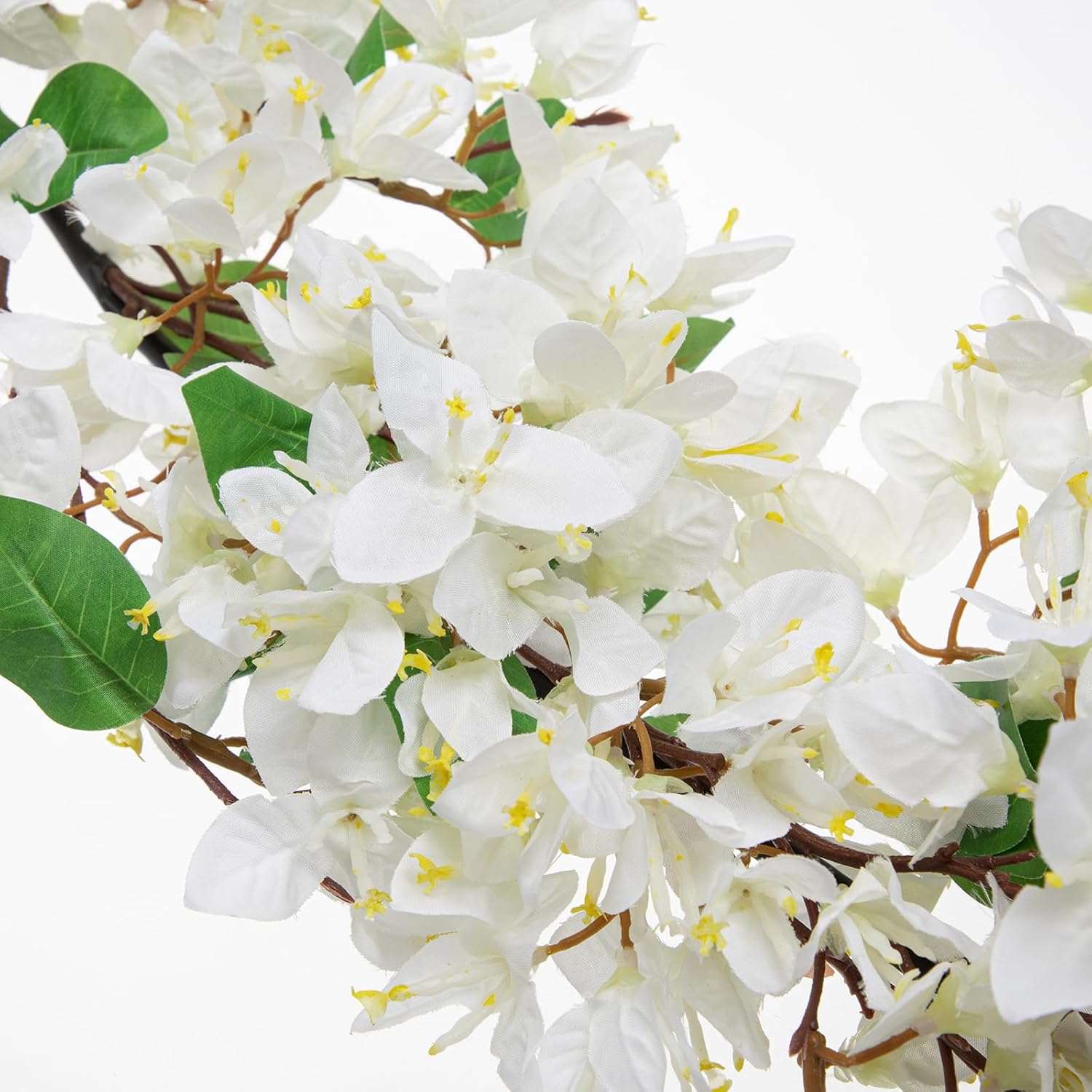 Briful 6ft White Bougainvillea Flower Garland – Artificial Silk Floral Vine with Built-in Hook Faux Flower Garland for Backdrop Table Wall Wedding Party Home Decoration