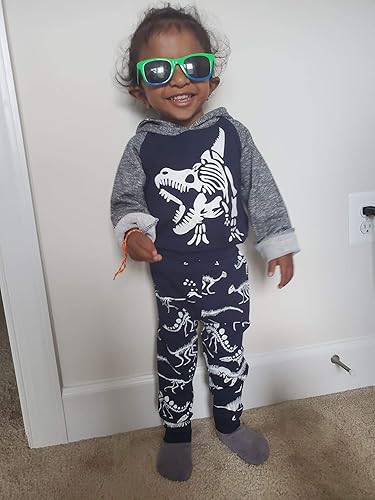 Miniatura 3 de Conjunto de sudadera con capucha de manga larga con capucha y pantalones de dinosaurio para bebés niños