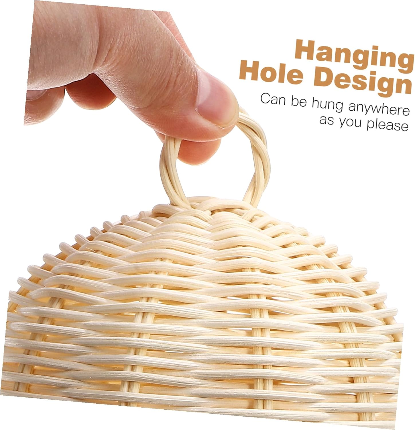 Natural Rattan Hot Air Balloon Ceiling Lamp Shade Hanging Light Cover for Bedroom Living Restaurant Home Decor with Soft Light Diffusion and Handmade Craftsmanship