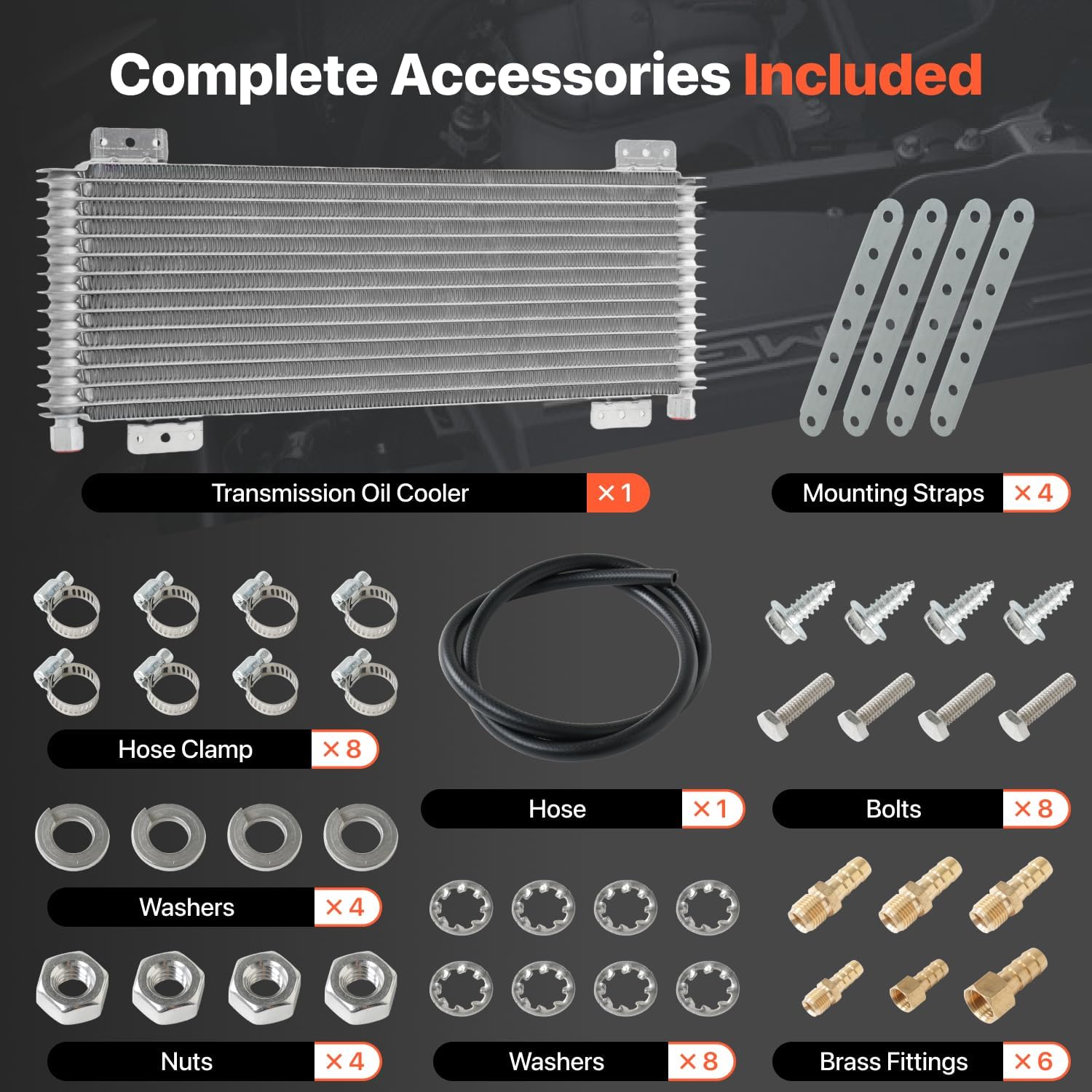 LPD47391 Low Pressure Drop 40k Transmission Oil Cooler for Heavy Duty Vehicles with 40,000 lbs GVW Max, Transmission Cooler with Mounting Hardware