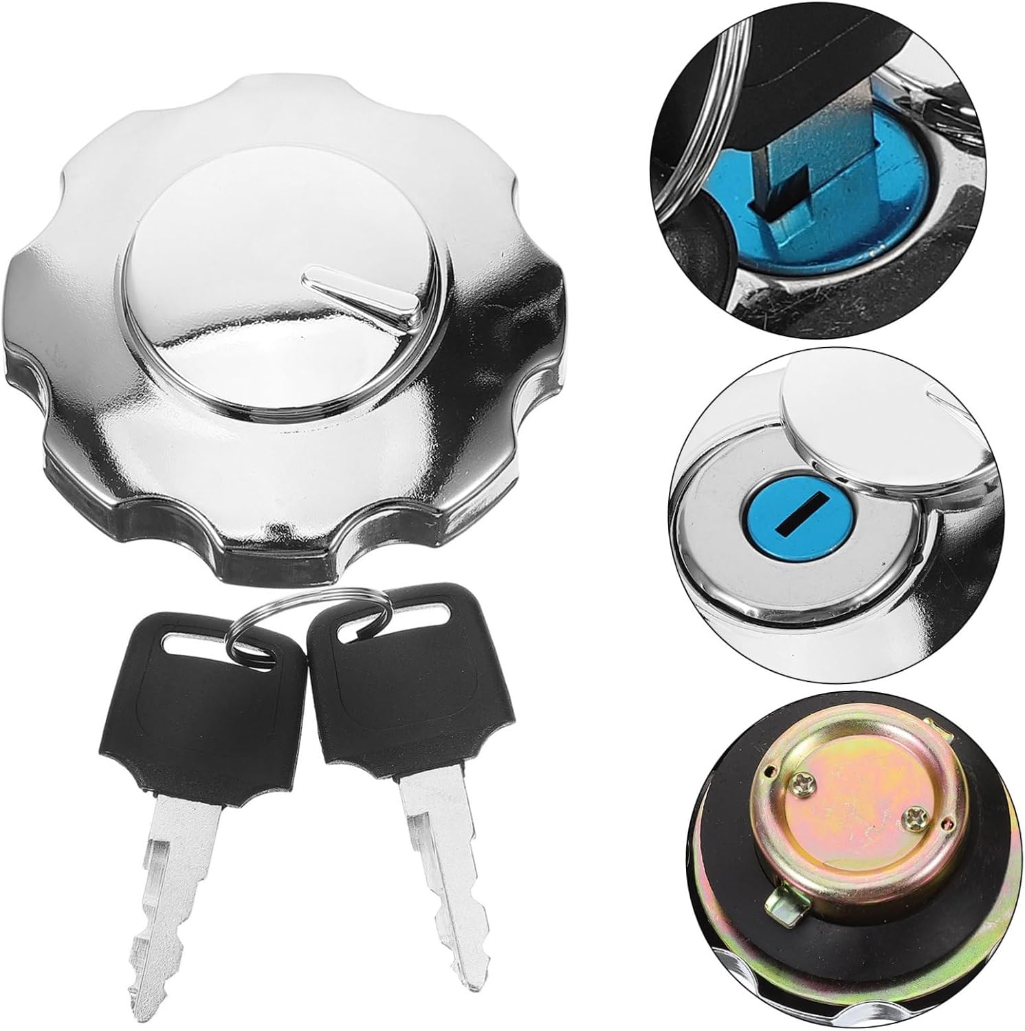 ULTECHNOVO 5pcs Locking Gas Cap with Key Durable Replacement for Motorcycle Fuel Tanks Easy DIY Installation Fit for Enhanced Security for Your Vehicle