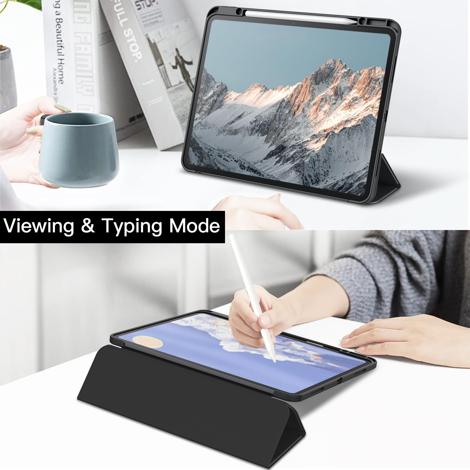JETech für iPad Pro 13 Zoll M5/M4 (2025/2024) Hülle mit Stifthalter und Schutzfolie Bündel
