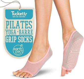 Tucketts Ballerina Ballet Socks for Women, NonSlip Toeless Pilates Grip Socks for Barre & Barefoot Workouts, Size 5-9, 1 Pair