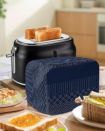 Miniatura 5 de Cubierta geométrica para tostadora de 4 rebanadas, cubiertas grandes para electrodomésticos de cocina, cubierta de horno tostadora de arte abstracto