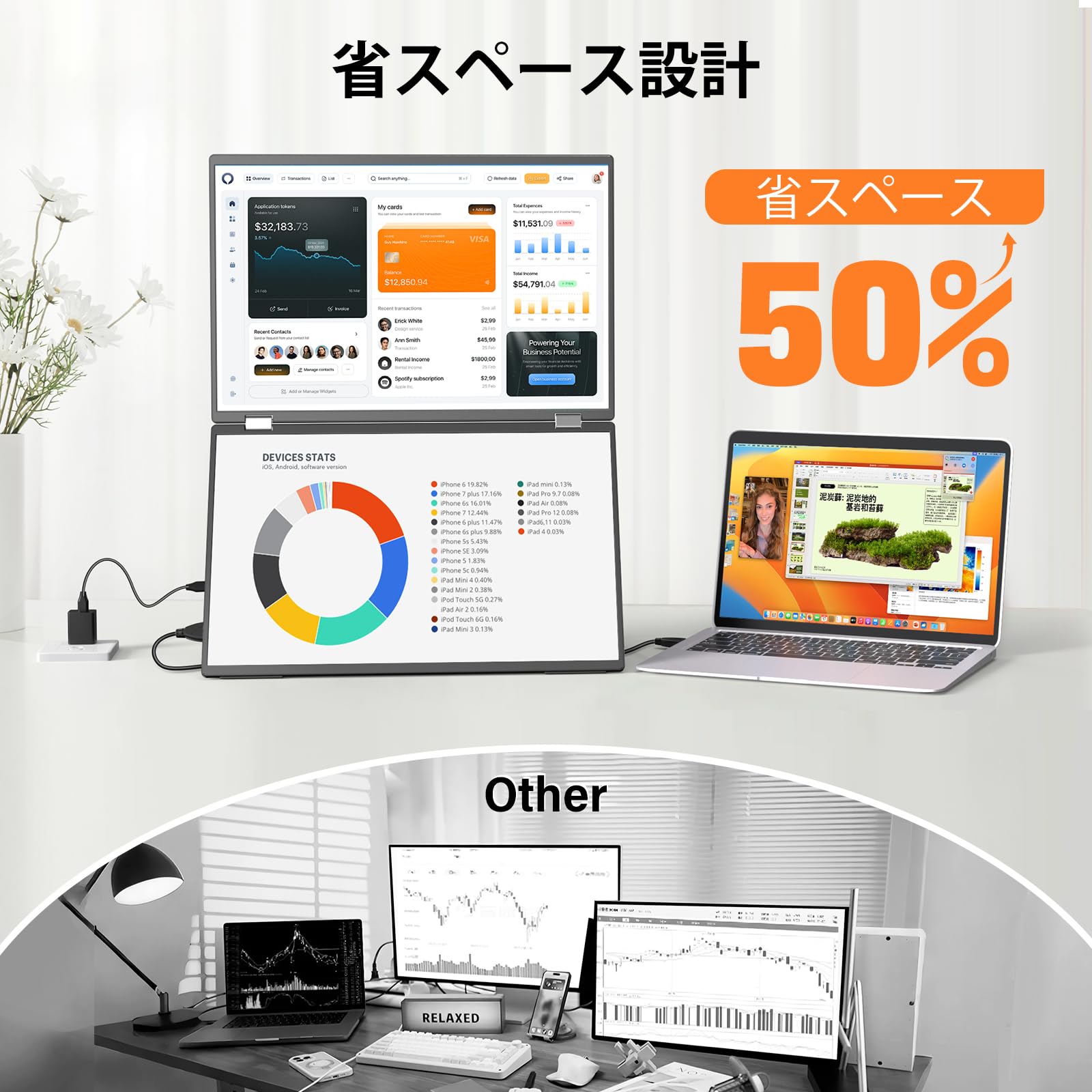 Amazon.co.jp: InnoView デュアル モバイルモニター 18.5インチ 2K