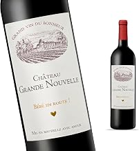 FunFest - Pregnancy Announcement Wine Label - Château Grande Nouvelle - Family (Red Wine Style)