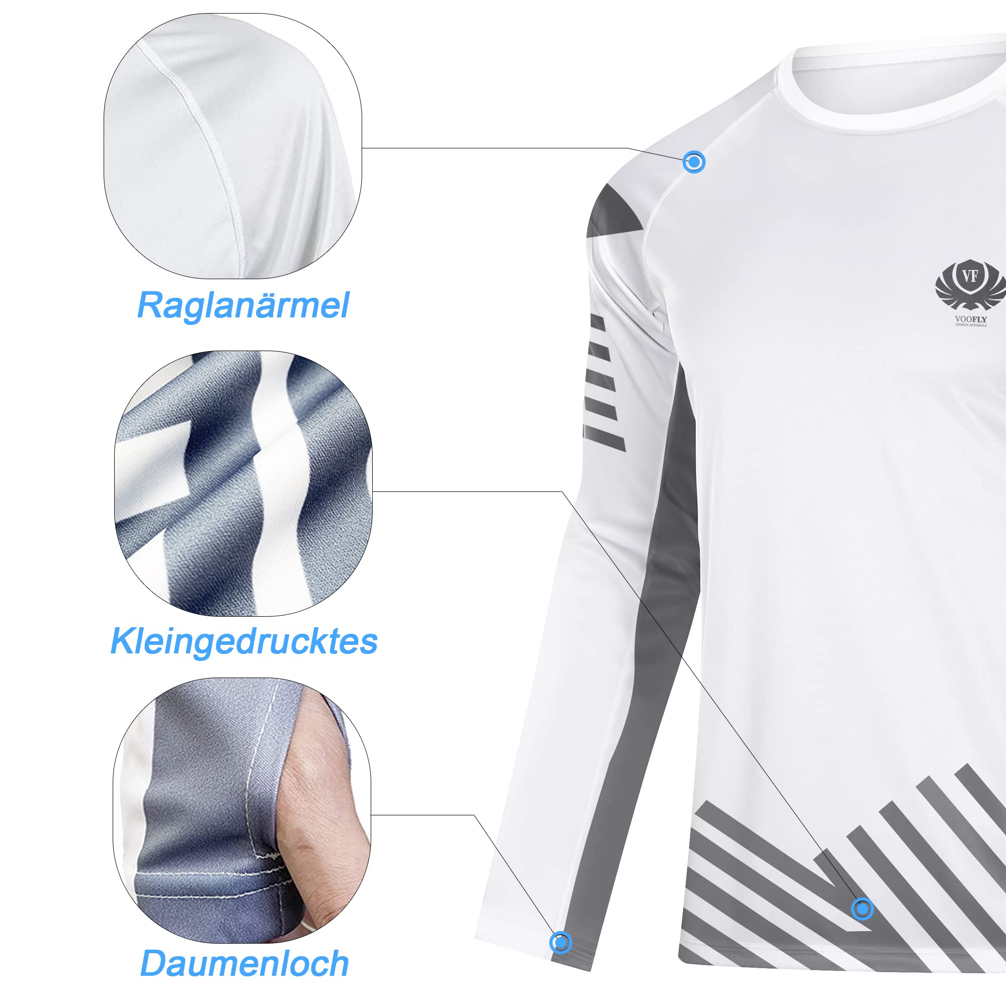 Herren Aktualisiert UV Shirt Langarm UPF 50+ Rashguard Outdoor Sports Tshirts Schwimmshirt Surfshirts Laufshirt for Men