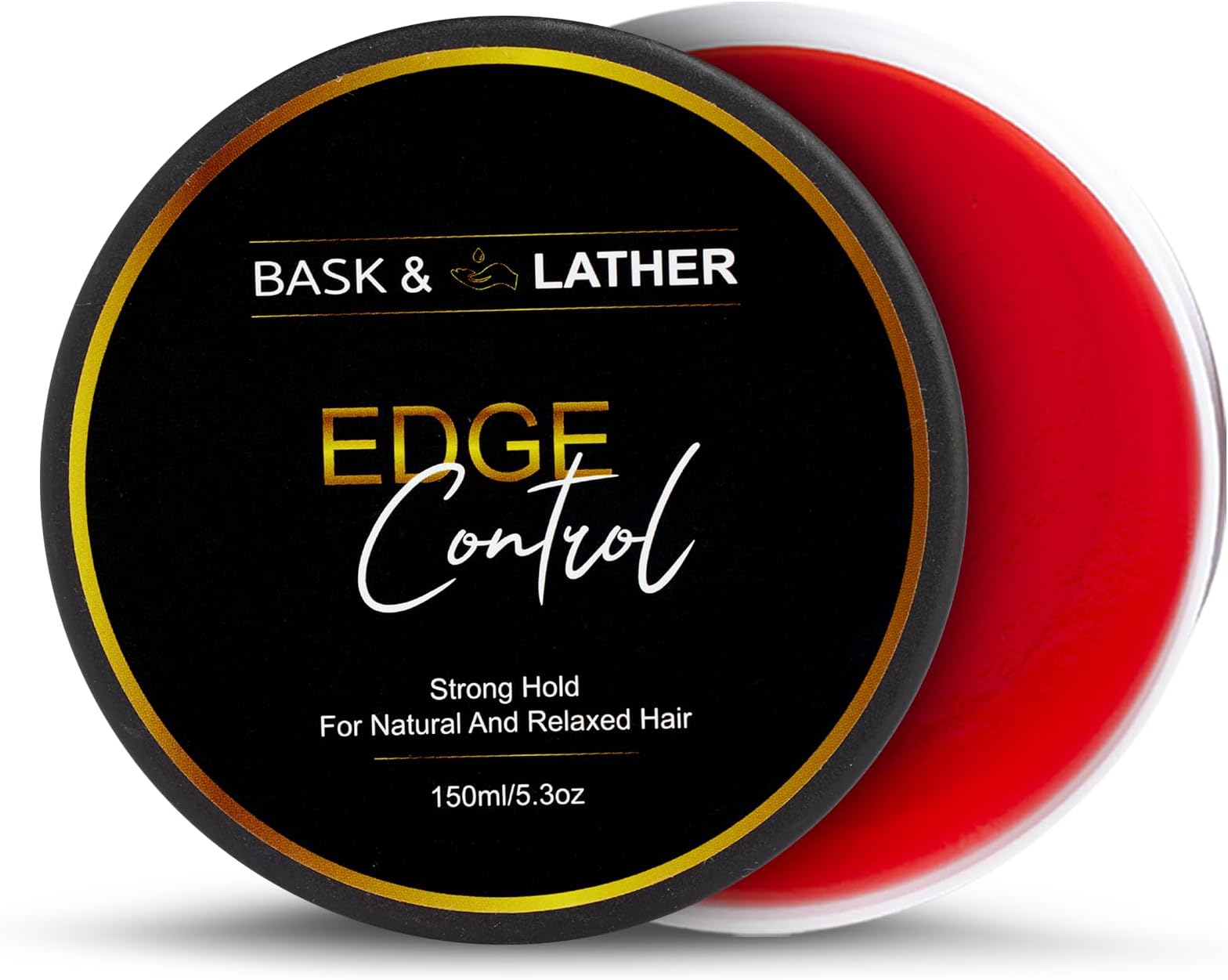 Strong Hold Edge Control Gel with Castor Oil, Non-Greasy, Non-Flaking, No White Cast, Long Lasting, Supports Hair Growth, Natural Formula, For All Hair Types, 5.3 Fl Oz