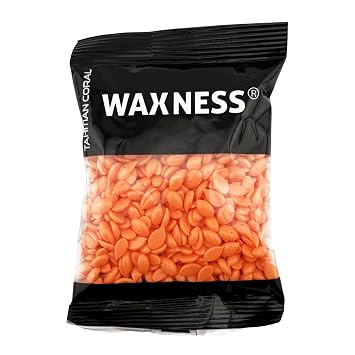 Waxness Tahitian Coral Hard Wax Beads Sample Size 3.5 oz 100 g Creamy Stripless Hard Wax with Strong Grip for Bikini & Coarse Hair, Suitable for Sensitive Skin Made in Italy