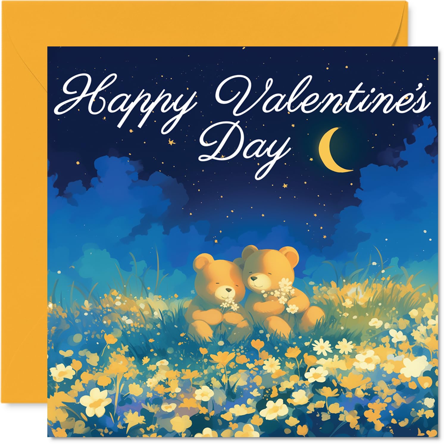 Cute Valentines Day Card - Bears in Love - Romantic Happy Valentines Card for Women Men, 145mm I Love You Valentine Greeting Cards