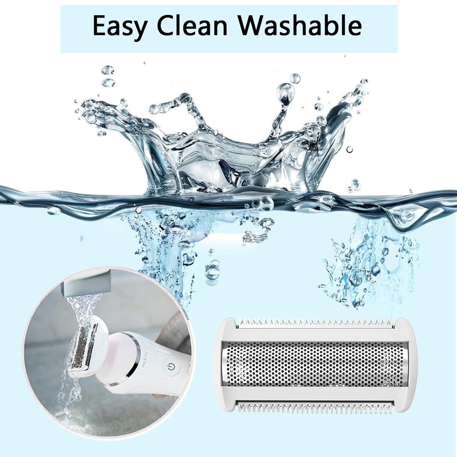Lady Shave Outer Foil Head Shaver Replacement One Blade Replacement Head Trimmer Stainless Steel for Electric Ladyshaver for Wet and Dry Foil Blades for BRL140 BRL146 (1pcs) - Image 3
