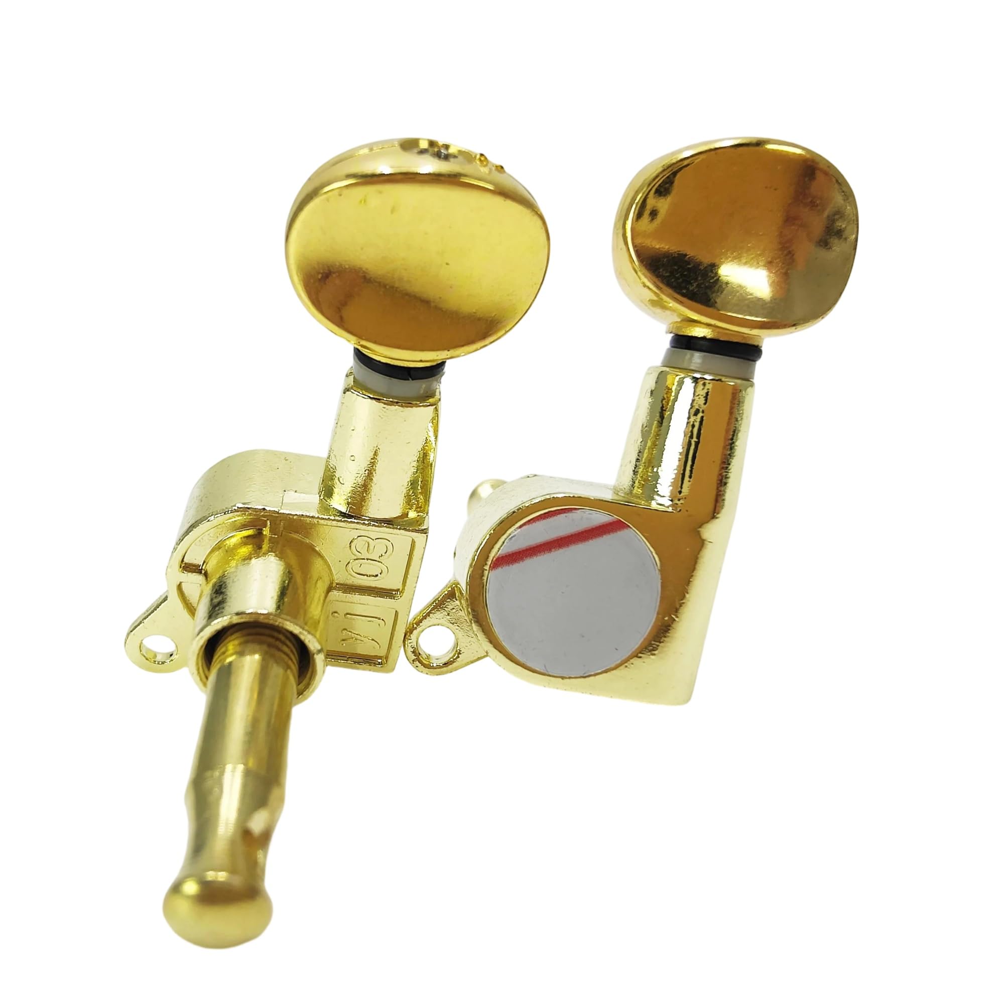 Gitarren stimmwirbel 6 Stücke Elektrische Gitarre String Pegs Locking Tuning Tuner Mechaniken Knöpfe 3L3R Einfach Zu Installieren(Gold)