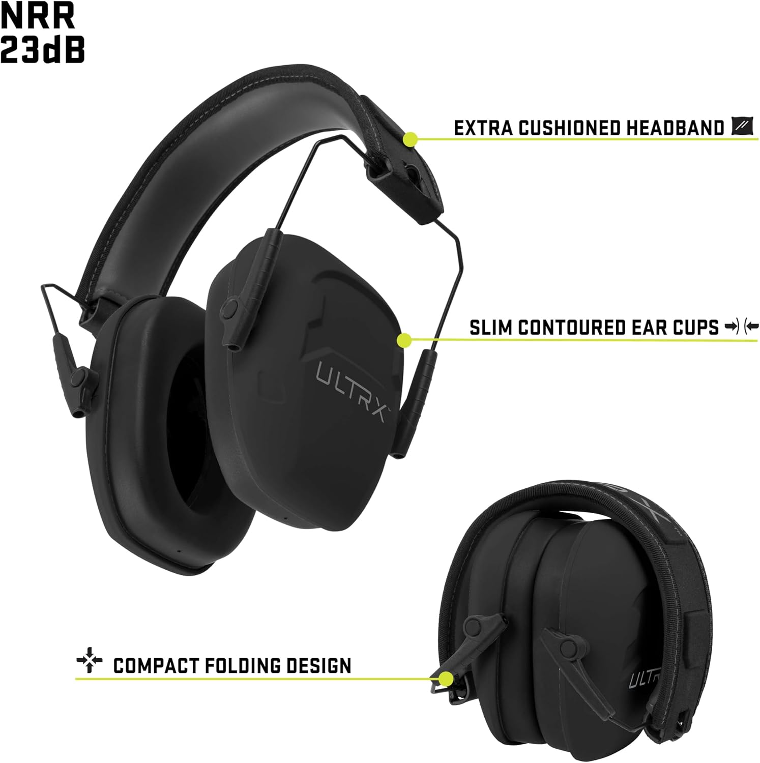 Shield Passive Earmuff – Premium 23dB NRR Passive Hearing Protection