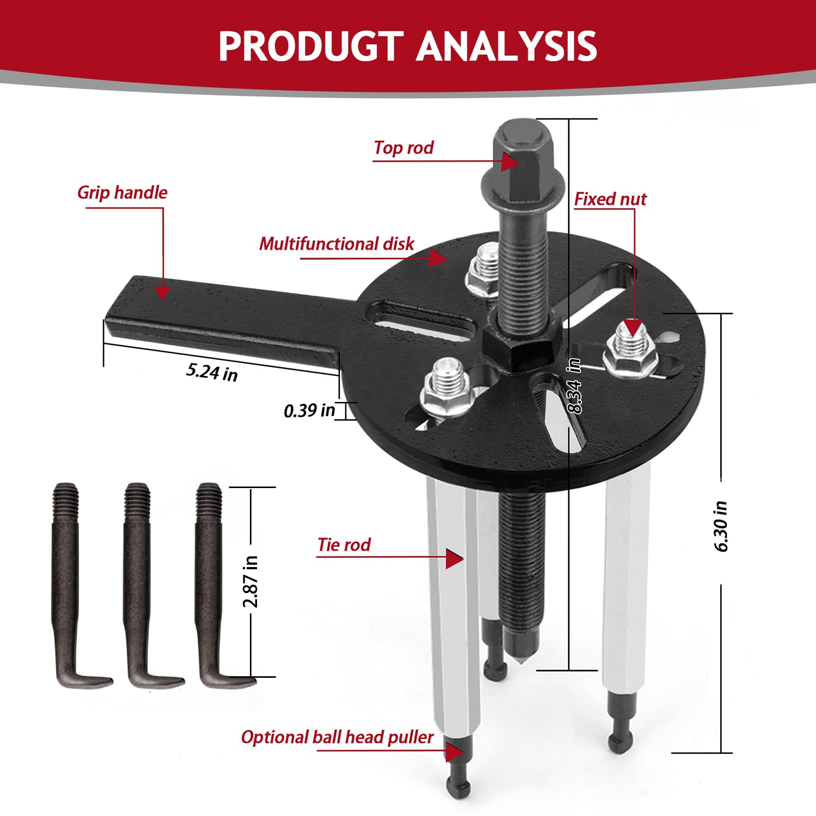 Orion Motor Tech 14 Piece Bearing Puller Set, 5 Ton Bearing Separator - View #2