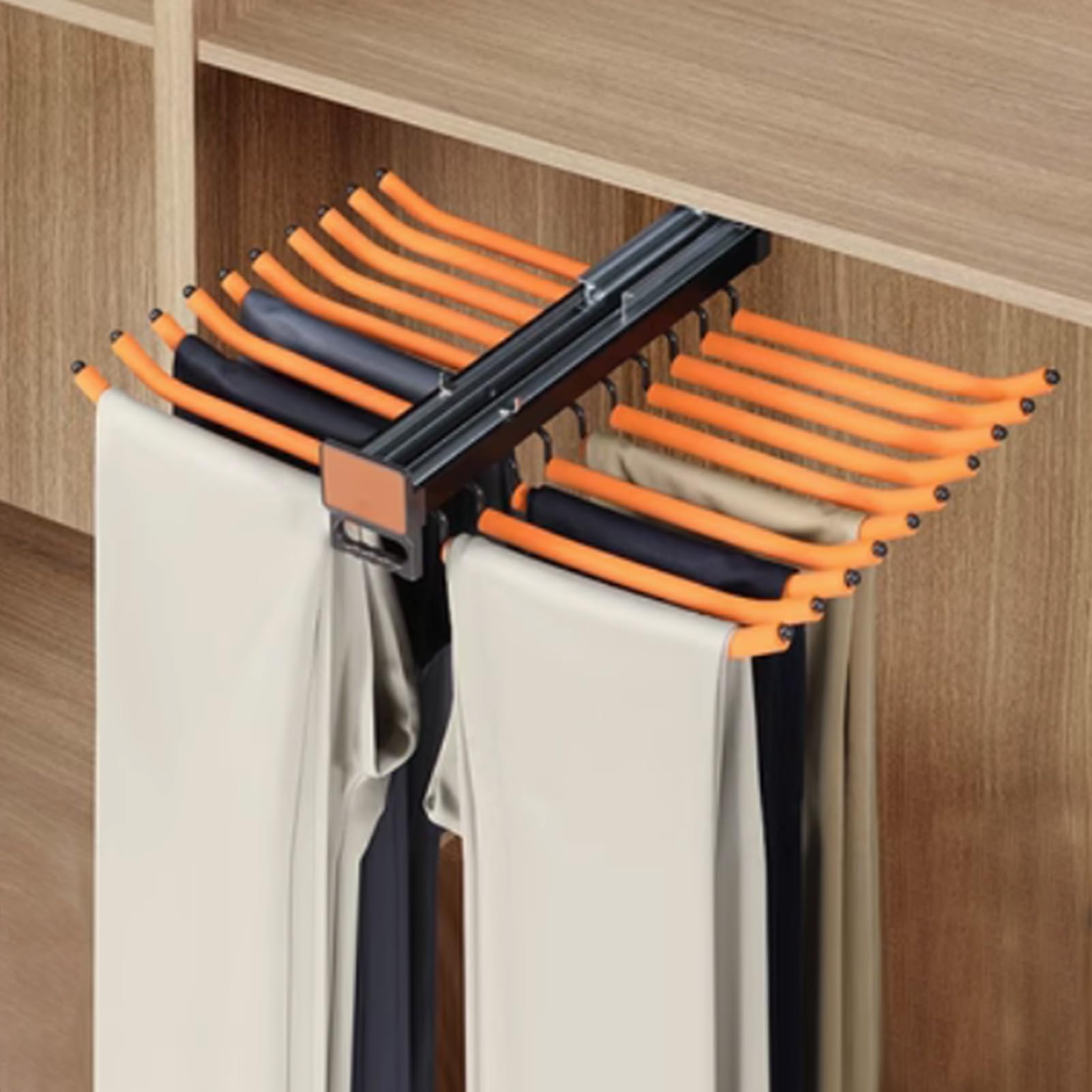 Tige de voiturier coulissante en alliage d'aluminium portant 25 kg pour placard extensible