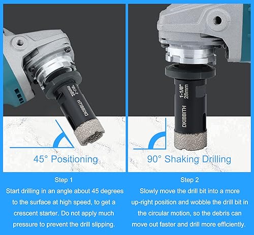 Miniatura 4 de Sierra perforadora de diamante de 1-18 pulgadas, brocas de diamante de 1-18 pulgadas de diámetro para azulejos de granito, cuarcita, mármol,