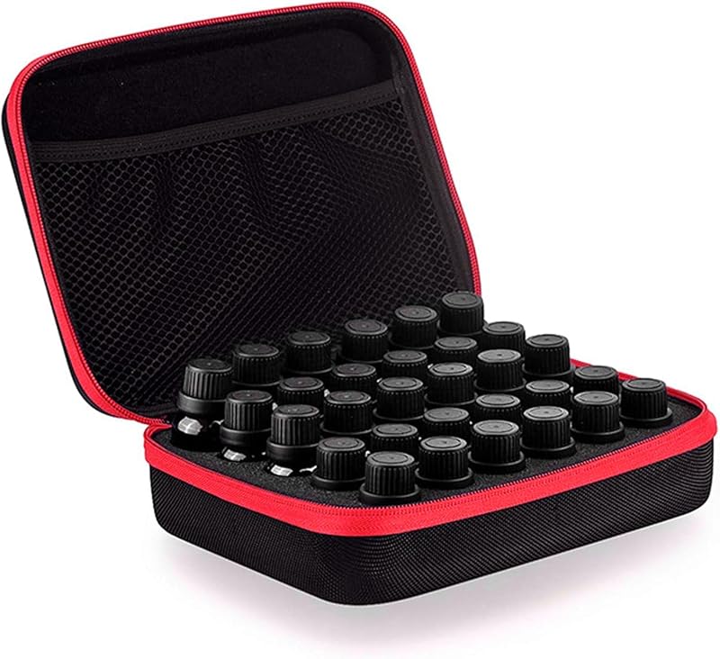 DHXYZZB Estojo para Frascos com 30 Compartimentos, Vermelho, Modelo EOC-o