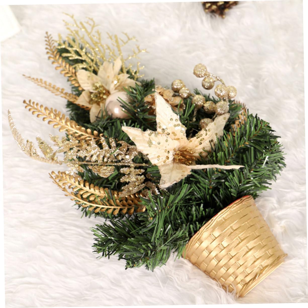 Luxshiny 6pcs Tabletop Christmas Tree Stand Base for Artificial Xmas Trees Easy to Install Sturdy Design for Holiday Decorations