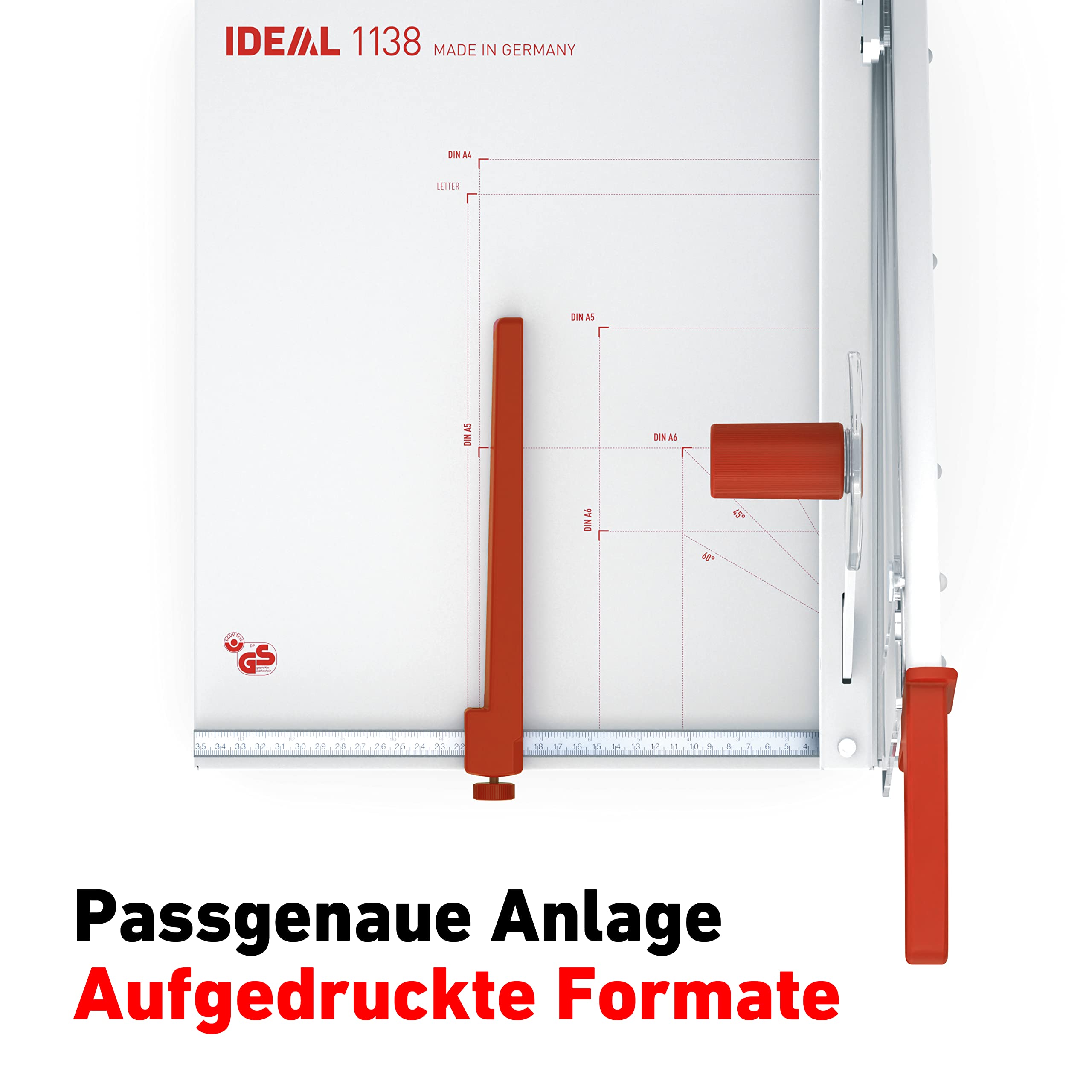Ideal 1138 Maszynka do cięcia papieru (356 x 403 mm, długość cięcia 385 mm, pojemność 50 arkuszy)