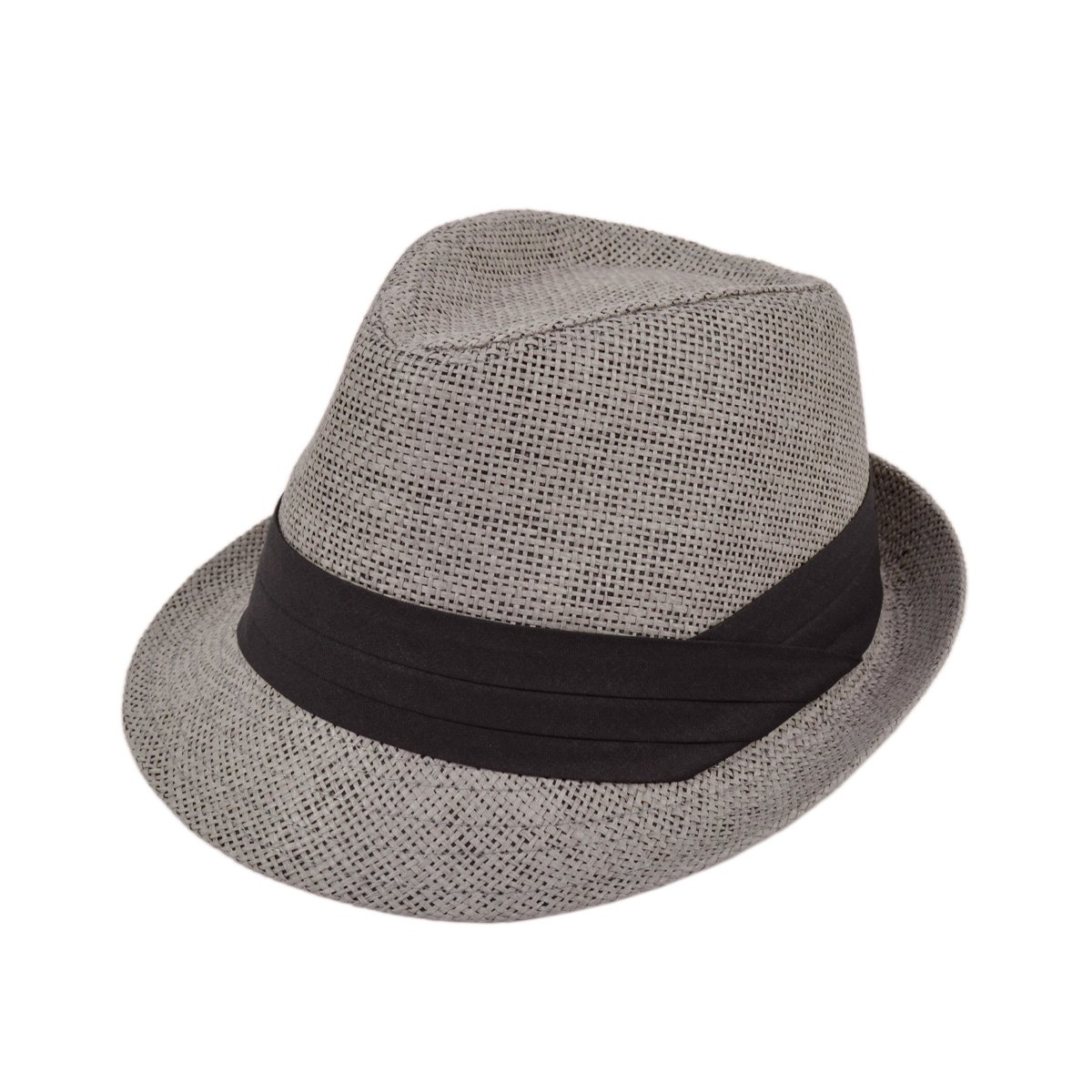 TrendsBlue Unisex Classic Fedora Straw Hat with Black Cotton Band - Diff Colors Avail