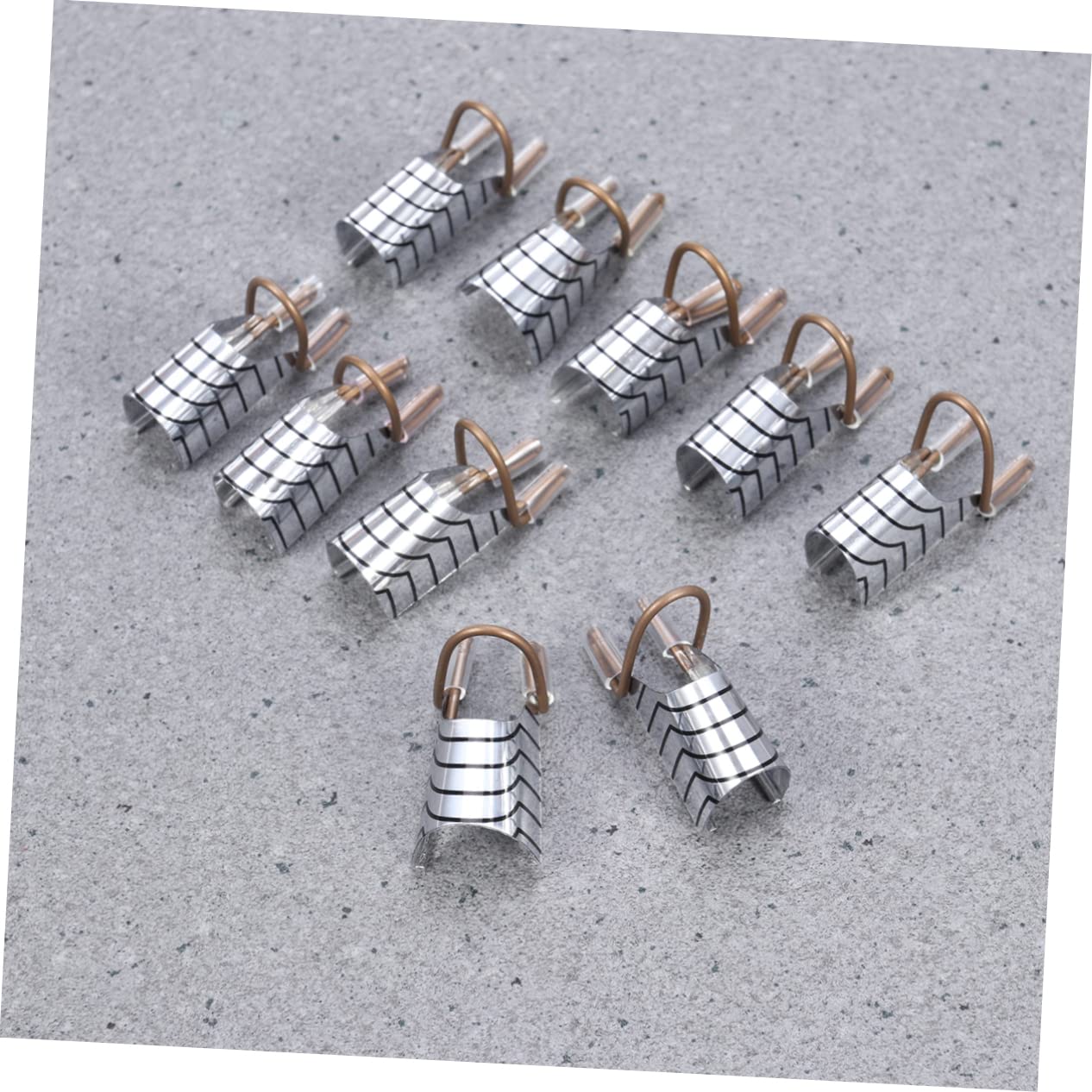 15pcs Press Nails Gel Nail Tips Art Forms Metal Molds for Salon Home Use