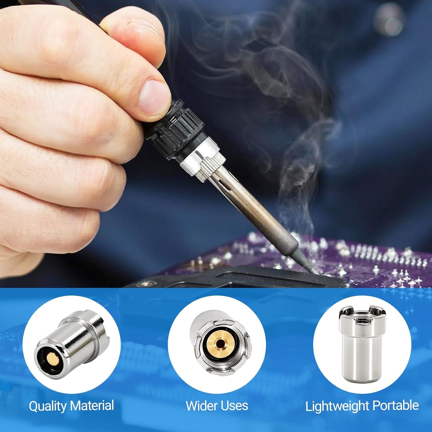 10 PCS 510 Thread Magnetic Ddapter, Universal Threaded Screw Converter for Soldering Iron, Circuit Board Repair Tools - Metal Connector Adapters