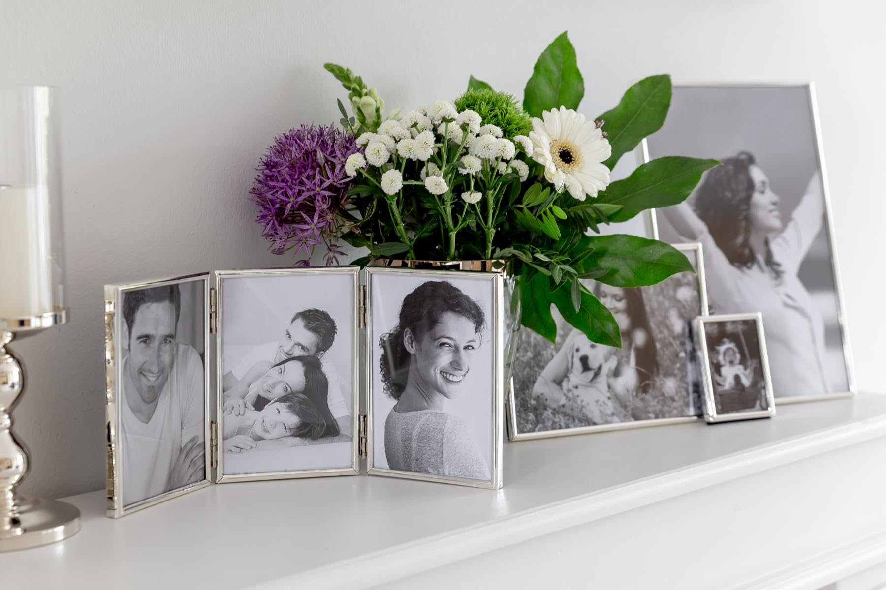 Image secondaire de EDZARD Cadre Triple Photo Gênes, classieux argenté, résistant au ternissement, pour 3 Photos 10 x 15 cm