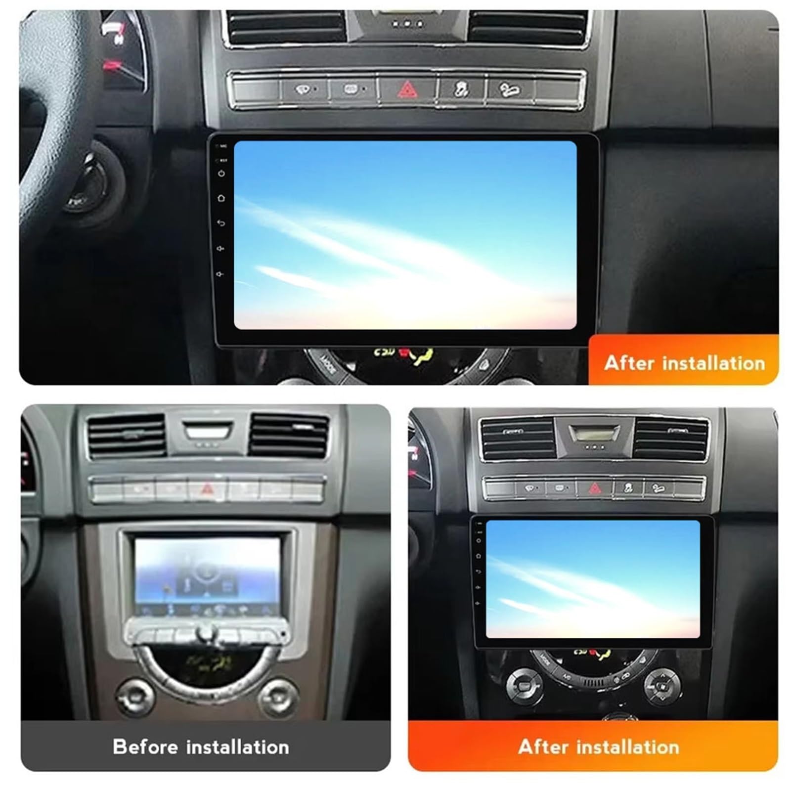 Mascherina per Autoradio Fascia Autoradio Stereo 9 Pollici | Pannello Controllo Centrale Navigazione Kit Montaggio Per Telaio Per SSANGYONG Per REXTON W 2014-2016
