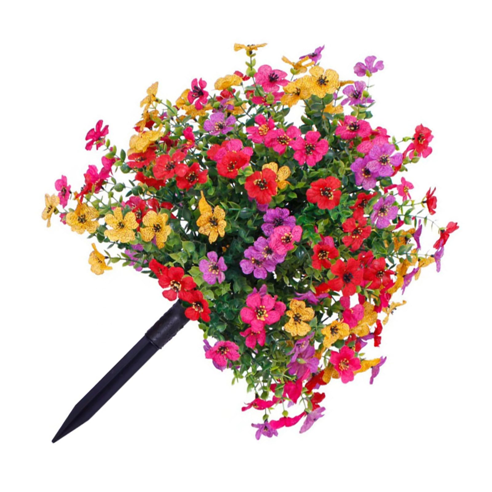 NVOQILIN Artificial Plant Outdoor 22Inch Artificial Flower Ground Stake Weather Resistant Flower for Garden Patio Yard Silk Gumtree Grape Arrangement
