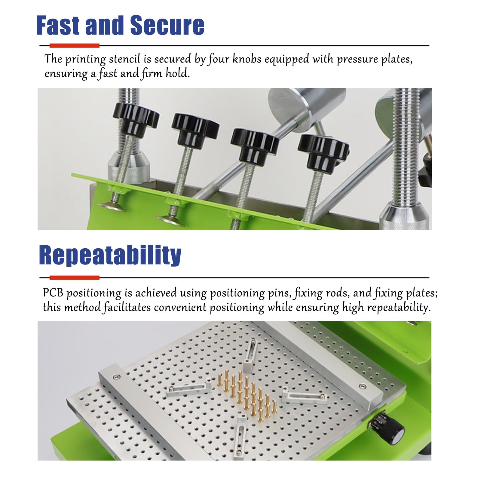 Impresora manual de pasta de soldadura de PCB, impresora de plantillas ajustable al calor de alta precisión para montaje SMT, producción electrónica industrial