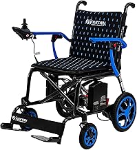 Journey Air Elite Electric Power Chair for Adults - Our Lightest Foldable Electric Wheelchair for Seniors, Weighs Only 26 lbs - Quick Charge with up to 9.3 Mile Range - TSA Compliant - Blue