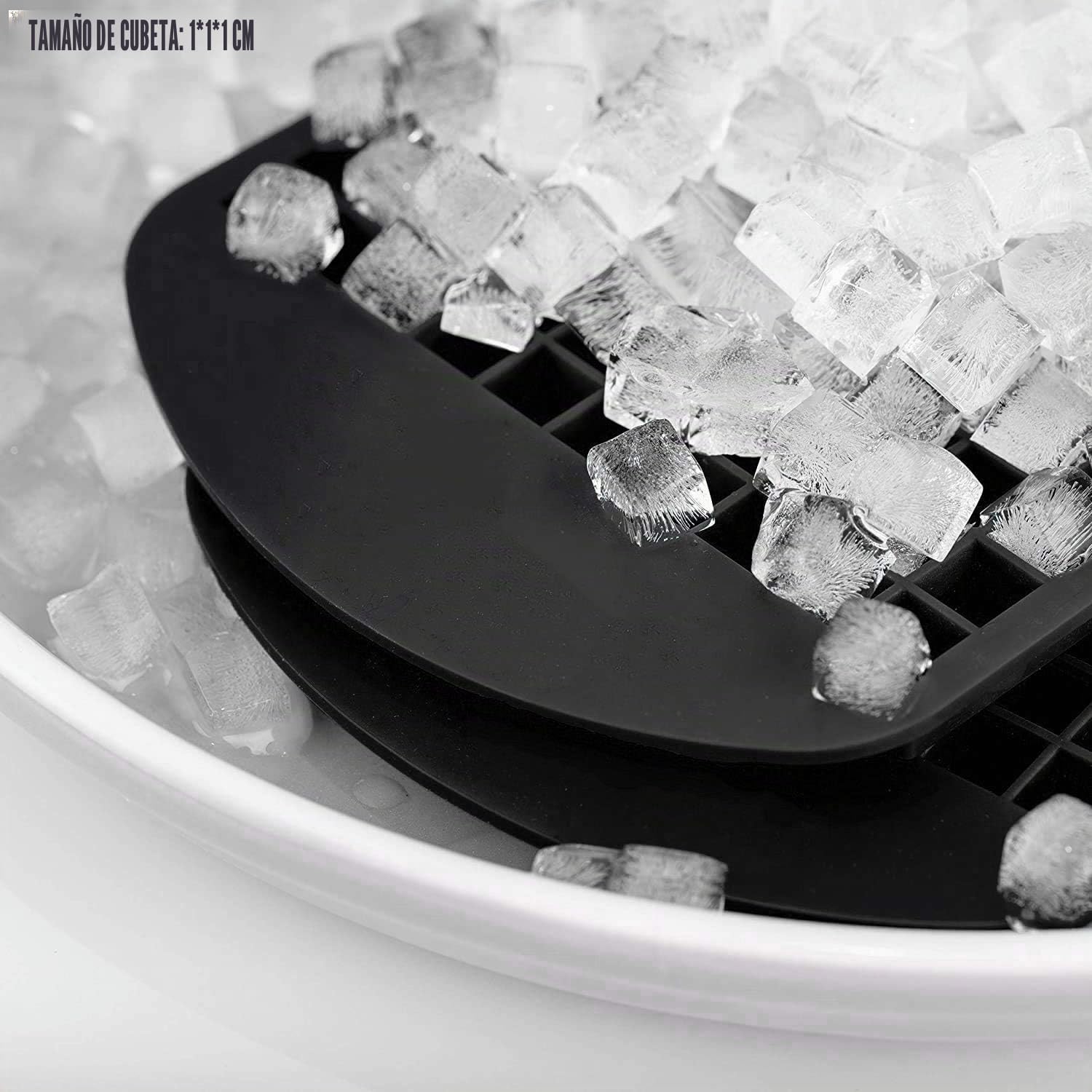 Mini Moldes para Cubitos de Hielo de Silicona, Cubiteras para 160 Cubitos, Hielo de 1 cm, Apilable